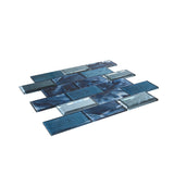 12 x 12 inch Glass Mosaic Tile with Blue Color and Glossy & Beveled Finish - BUILDMYPLACE