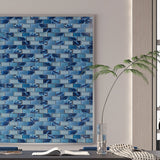 12 x 12 inch Glass Mosaic Tile with Blue Color and Glossy & Beveled Finish - BUILDMYPLACE