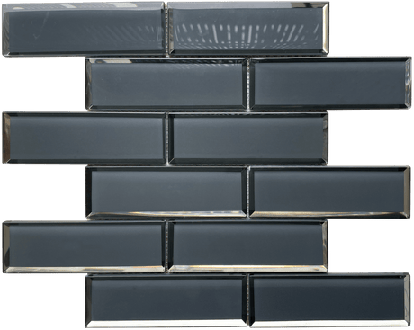 12 x 12 inch Glass Mosaic Tile with Dark Grey Color - BUILDMYPLACE