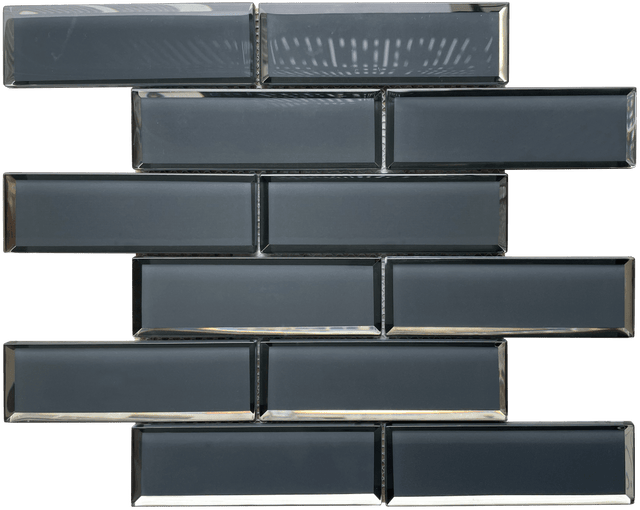 12 x 12 inch Glass Mosaic Tile with Dark Grey Color - BUILDMYPLACE