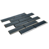 12 x 12 inch Glass Mosaic Tile with Dark Grey Color - BUILDMYPLACE