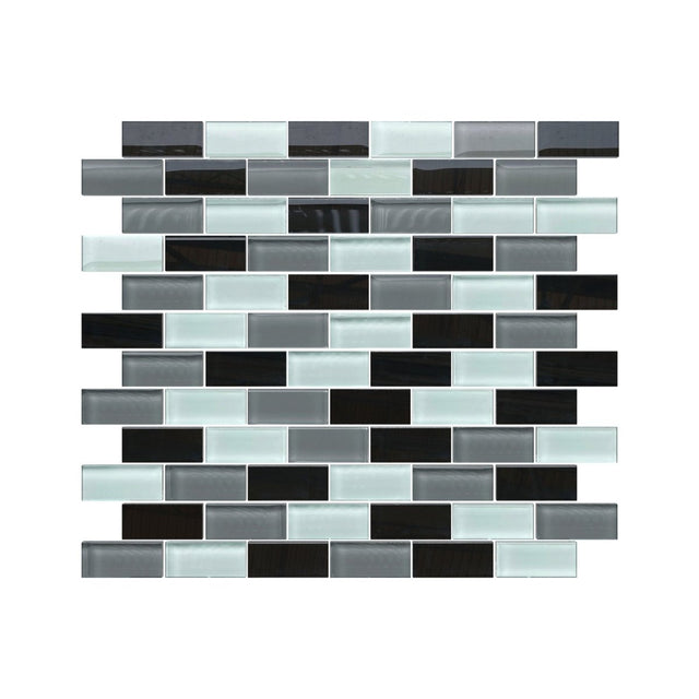 12 x 12 inch Glass Mosaic Tile with Mix Color and Glossy Finish - BUILDMYPLACE