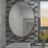 12 x 12 inch Glass Mosaic Tile with Silver Color and Glossy & Brushed Finish - BUILDMYPLACE