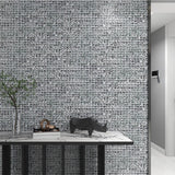 12 x 12 inch Glass mosaic Tile with Silver Color and Glossy Finish - BUILDMYPLACE