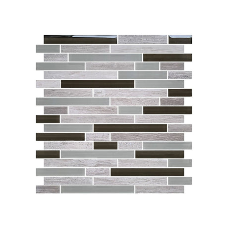 12 x 12 inch Glass Mosaic Tile with Tawny Color and Glossy & Frosted Finish - BUILDMYPLACE