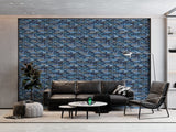 12 x 12 inch Mosaic Glass Tile with Blue Color and Glossy Finish - BUILDMYPLACE