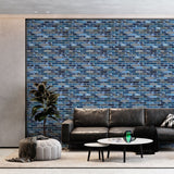 12 x 12 inch Mosaic Glass Tile with Blue Color and Glossy Finish - BUILDMYPLACE