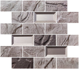 12 x 12 inch mosaic Glass Tile with Earth Color and Glossy Finish - BUILDMYPLACE