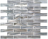 12 x 12 inch Mosaic Glass Tile with Silver Color and Glossy Finish - BUILDMYPLACE