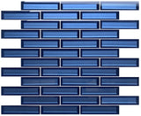 12 x 12 inch Mosaic Tile with Blue Color and Glossy & Beveled Finish - BUILDMYPLACE