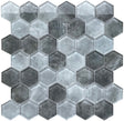 12 x 12 inch Mosaic Tile with Grey Color and Glossy Finish - BUILDMYPLACE