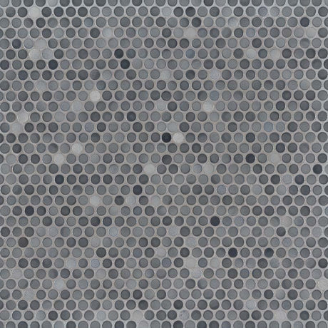 12" X 12" Penny Round Grigio Mix Glossy Darkn Gray Porcelain Mosaic Sheet (14.4SQ FT/CTN) - BUILDMYPLACE