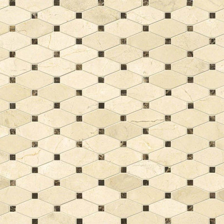 12" X 13" Valencia Blend Elongated Octagon Polished Beige Marble Mosaic Sheet (11SQ FT/CTN) - BUILDMYPLACE