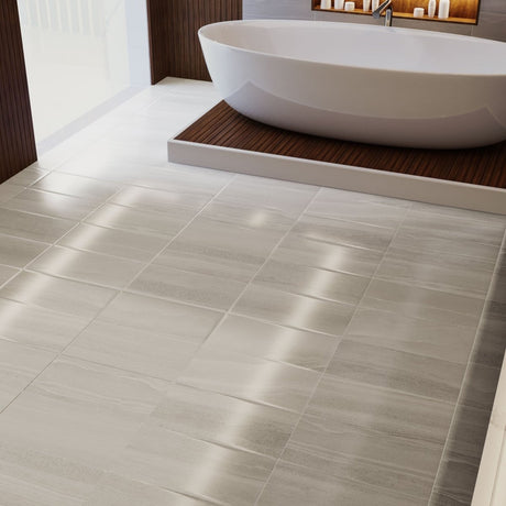 12 x 24 in. Davenport Ash Matte Pressed Glazed Porcelain Wall Tile - BUILDMYPLACE