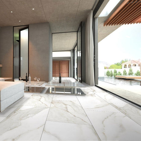 12 X 24 In La Marca Calacatta Polished Rectified Glazed Porcelain - BUILDMYPLACE