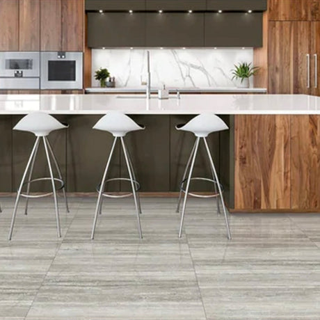 12 x 24 in. La Marca Travertino instrata Honed Rectified Glazed Porcelain Wall Tile - BUILDMYPLACE