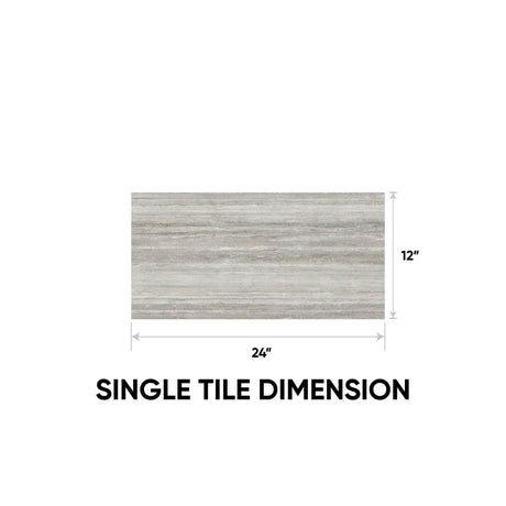 12 x 24 in. La Marca Travertino instrata Honed Rectified Glazed Porcelain Wall Tile - BUILDMYPLACE