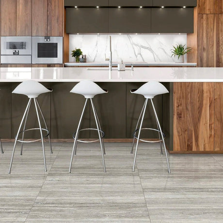 12 x 24 in. La Marca Travertino instrata Polished Rectified Glazed Porcelain Wall Tile - BUILDMYPLACE