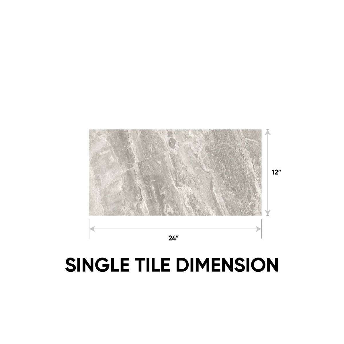 12 x 24 in. Mayfair Stella Argento Matte Rectified Glazed Porcelain Wall Tile - BUILDMYPLACE