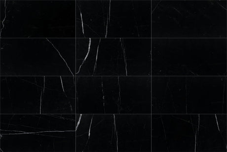 12 x 24 in. Nero Marquina Black Polished Marble Tile - BUILDMYPLACE