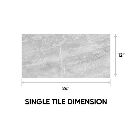 12 x 24 in. Plata Rectified Glazed Perla Grigia Polished Porcelain Tile - BUILDMYPLACE