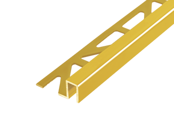 Duraplus Brass Tile trim - 7/16 - Brass Natural - Tile edge Trim For Walls and Floors.