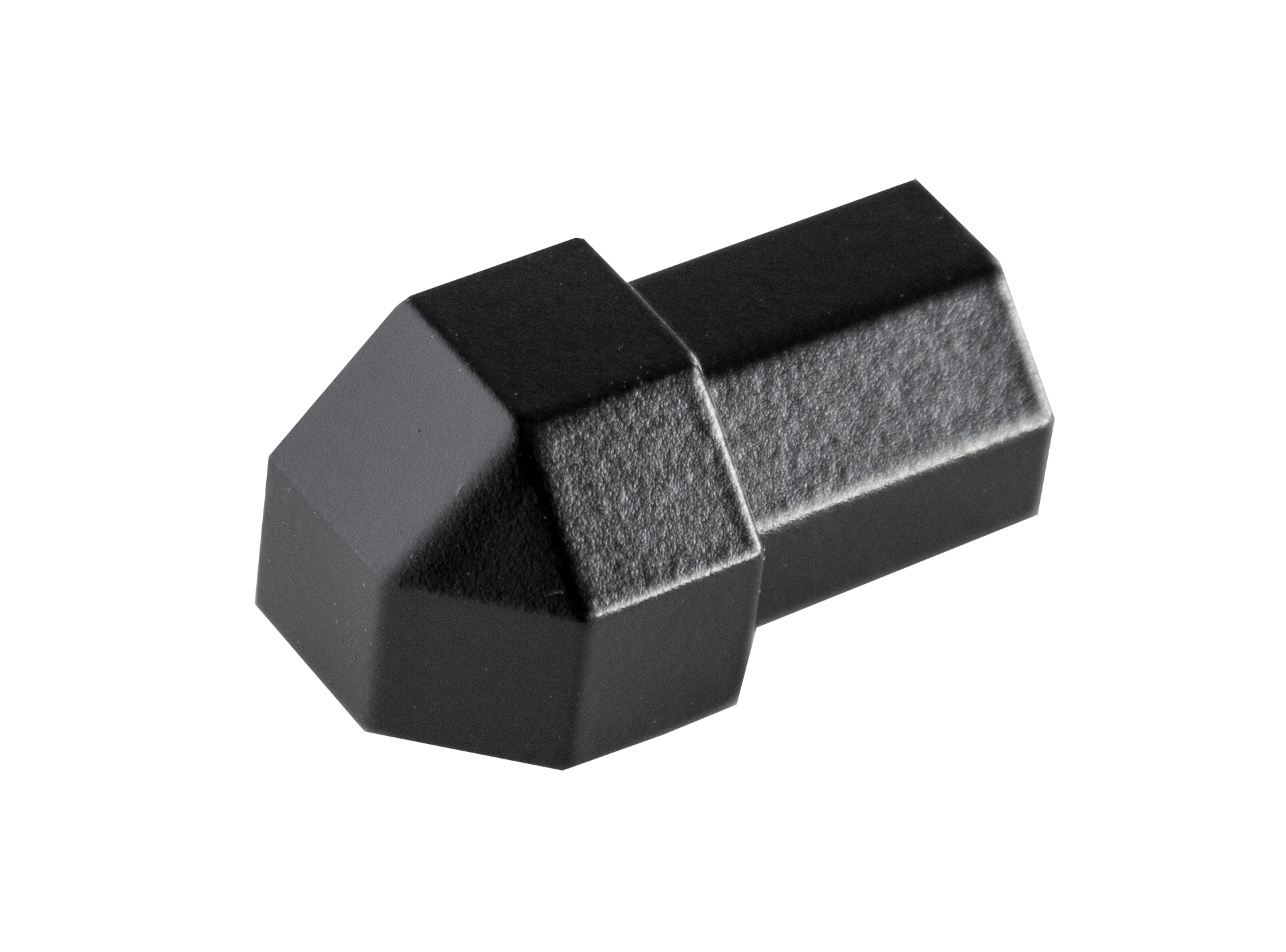 Duraplus Diamond External corner - Matte Black Aluminum - Tile Corner Trim 2 Piece | DPDAE 110-SW-Y/2