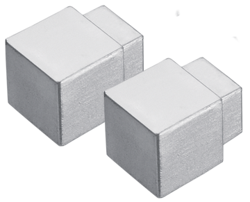 Dural Squareline Profile Int. and Ext. corner - Square Silver Aluminum Anodized - Tile Edge Trim 2 Pc. | DPSAE 90-Y/2