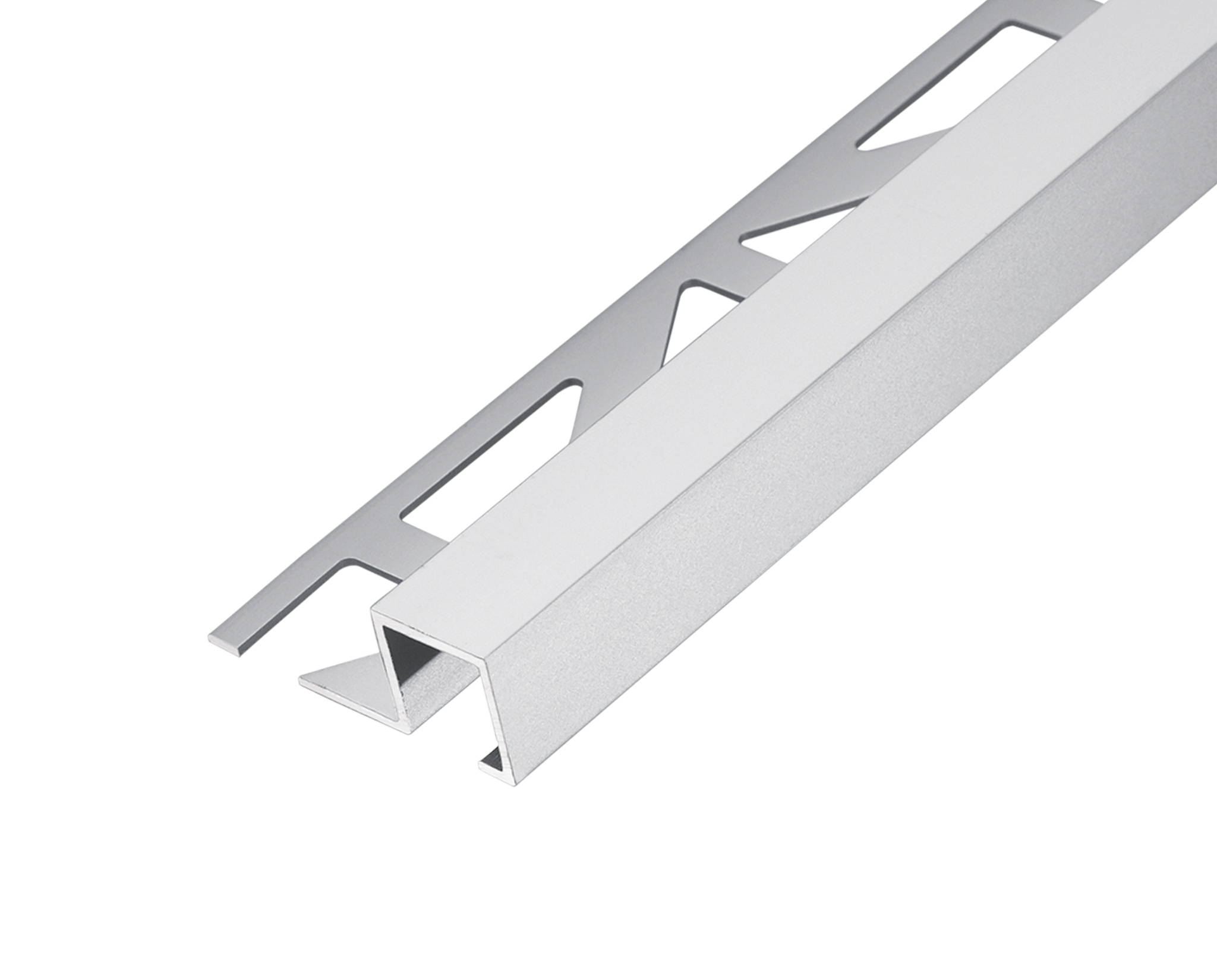 Dural Squareline Profile 11/32 in. Square Edge - Silver - Aluminum Anodized - Tile edge Trim