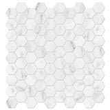 1.25 In Hexagon Bianco Venatino Honed Marble Mosaic - BUILDMYPLACE