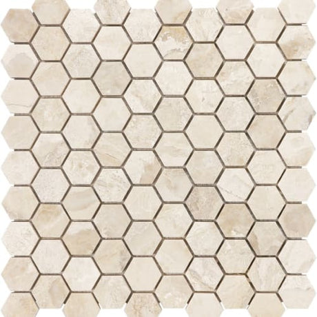 1.25 In Hexagon Impero Reale Polished Marble Mosaic - BUILDMYPLACE