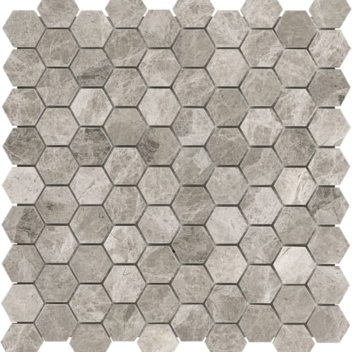 1.25 In Hexagon Phantasie Gray Polished Marble Mosaic - BUILDMYPLACE