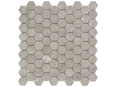 1.25 In Hexagon Ritz Gray Honed Marble Mosaic - BUILDMYPLACE