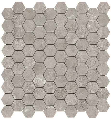 1.25 In Hexagon Ritz Gray Polished Marble Mosaic - BUILDMYPLACE