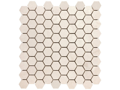 1.25 In Hexagon Serene Ivory Honed Limestone Mosaic - BUILDMYPLACE