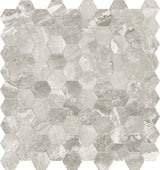 1.25 in. Mayfair Stella Argento Hexagon Polished Glazed Porcelain Mosaic - BUILDMYPLACE