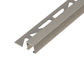 Dural Squareline Profile 7/16 in. Square Edge - Nickel - High Gloss Anodized Brushed - Tile edge Trim