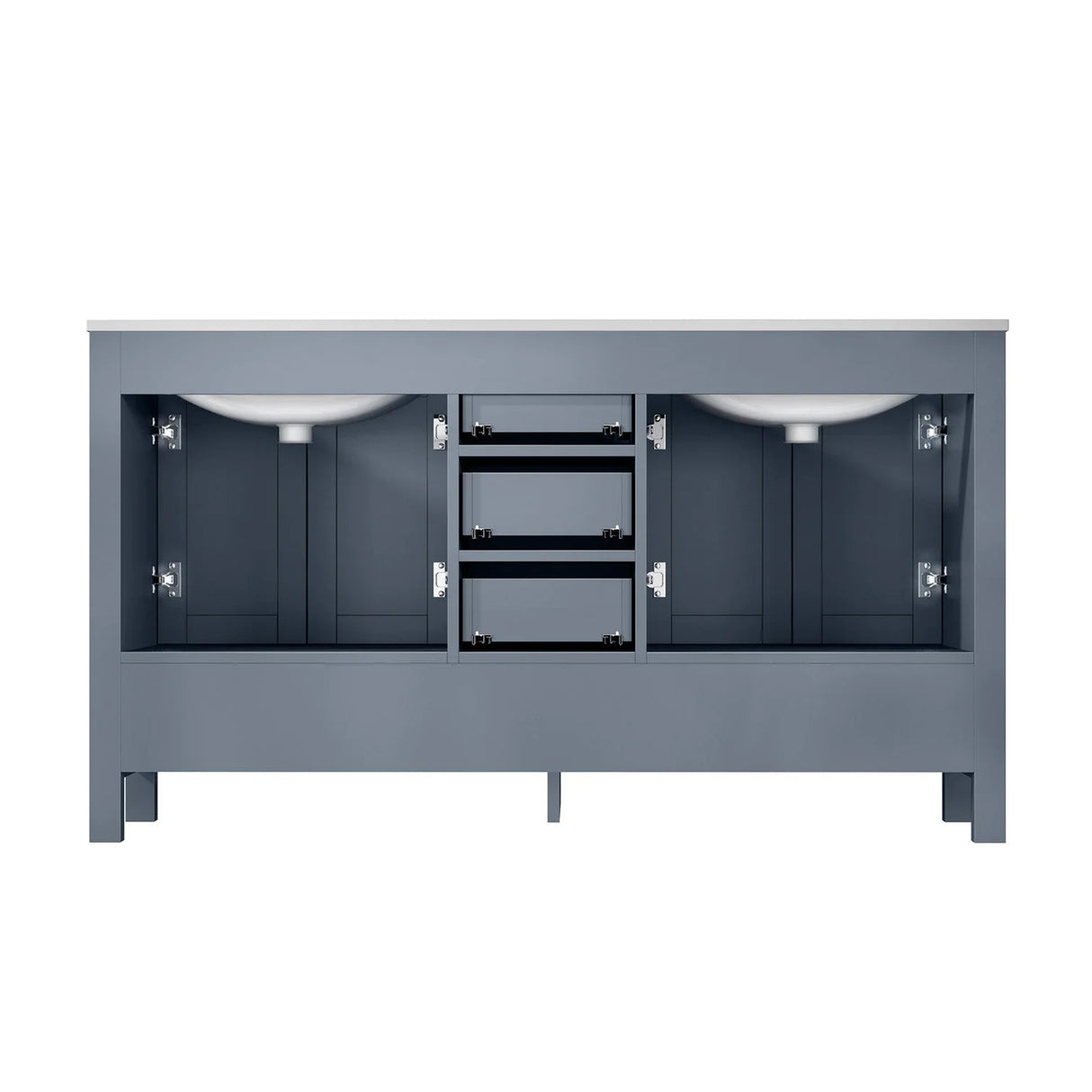 Jacques Dark Grey Freestanding Bathroom Vanity with White Carrara Marble Top, White Square Sink