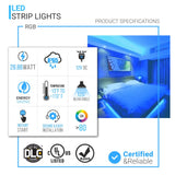 12V Commercial LED Light Strips, 16.4ft / 5M, SMD 5050, Color Changing LED Tape Light for Room, Bedroom - BUILDMYPLACE