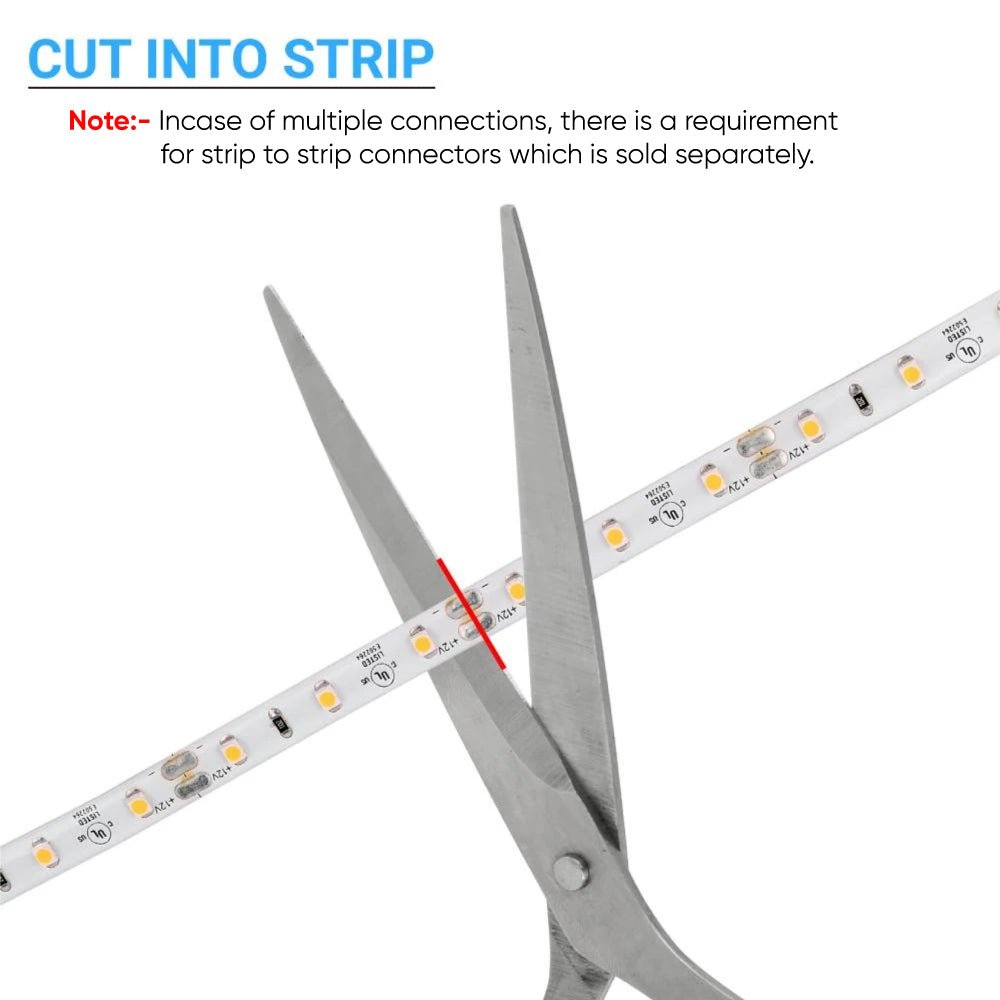 12V Flexible LED Strip Lights W/ DC Connector - 126 Lumens/ft - SMD5050 - IP65 Rated - BUILDMYPLACE