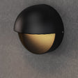 12W, Decorative LED Outdoor Wall Sconce, Half Round, Dimmable, ETL Listed, Frosted Glass Shade, Wet Location, 3000K/5000K, Deck Rail Lighting, Black - BUILDMYPLACE