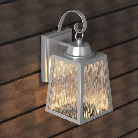 12W LED Outdoor Wall Lantern Fixture with Water Glass Shade, 4000K (Cool White), Dimmable, ETL Listed - BUILDMYPLACE
