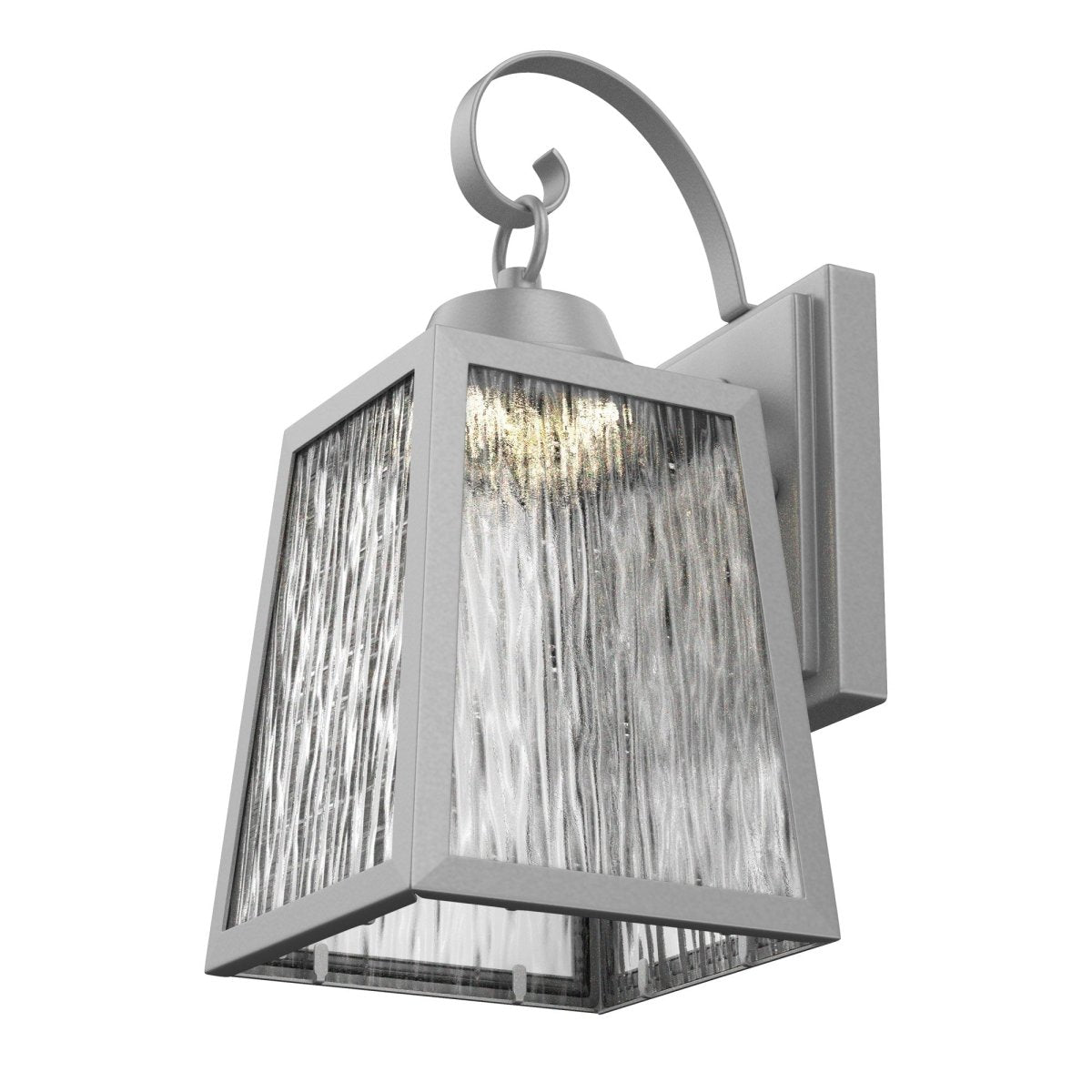 12W LED Outdoor Wall Lantern Fixture with Water Glass Shade, 4000K (Cool White), Dimmable, ETL Listed - BUILDMYPLACE