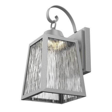 12W LED Outdoor Wall Lantern Fixture with Water Glass Shade, 4000K (Cool White), Dimmable, ETL Listed - BUILDMYPLACE
