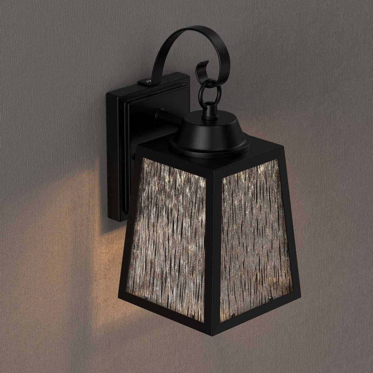 12W LED Outdoor Wall Lantern Fixture with Water Glass Shade, 4000K (Cool White), Dimmable, ETL Listed - BUILDMYPLACE