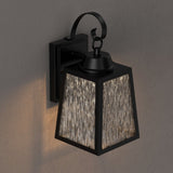 12W LED Outdoor Wall Lantern Fixture with Water Glass Shade, 4000K (Cool White), Dimmable, ETL Listed - BUILDMYPLACE