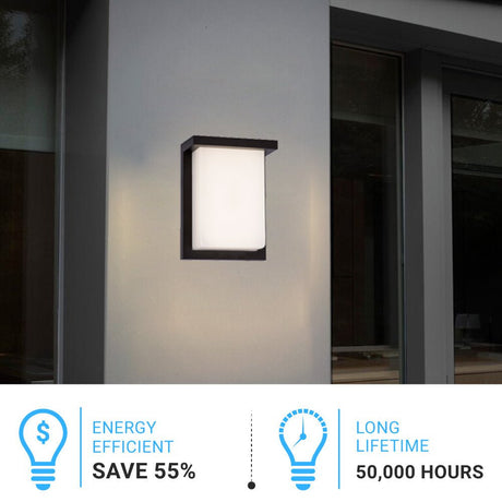 12W LED Outdoor Wall Sconce Light - Oil Rubbed Bronze Finish, 600LM, ETL Listed - Wet Location LED Outdoor Wall Light - BUILDMYPLACE