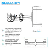 12W LED Wall Lights - Double Side Up & Down - AC100 - 277V Square - 3000K - IP65 Rated - Modern Wall Lamp - BUILDMYPLACE