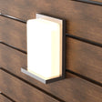 12W Rectangle Shape LED Outdoor Wall Sconce, Painted Silver Finish, White Acrylic Shade, ETL Listed - BUILDMYPLACE