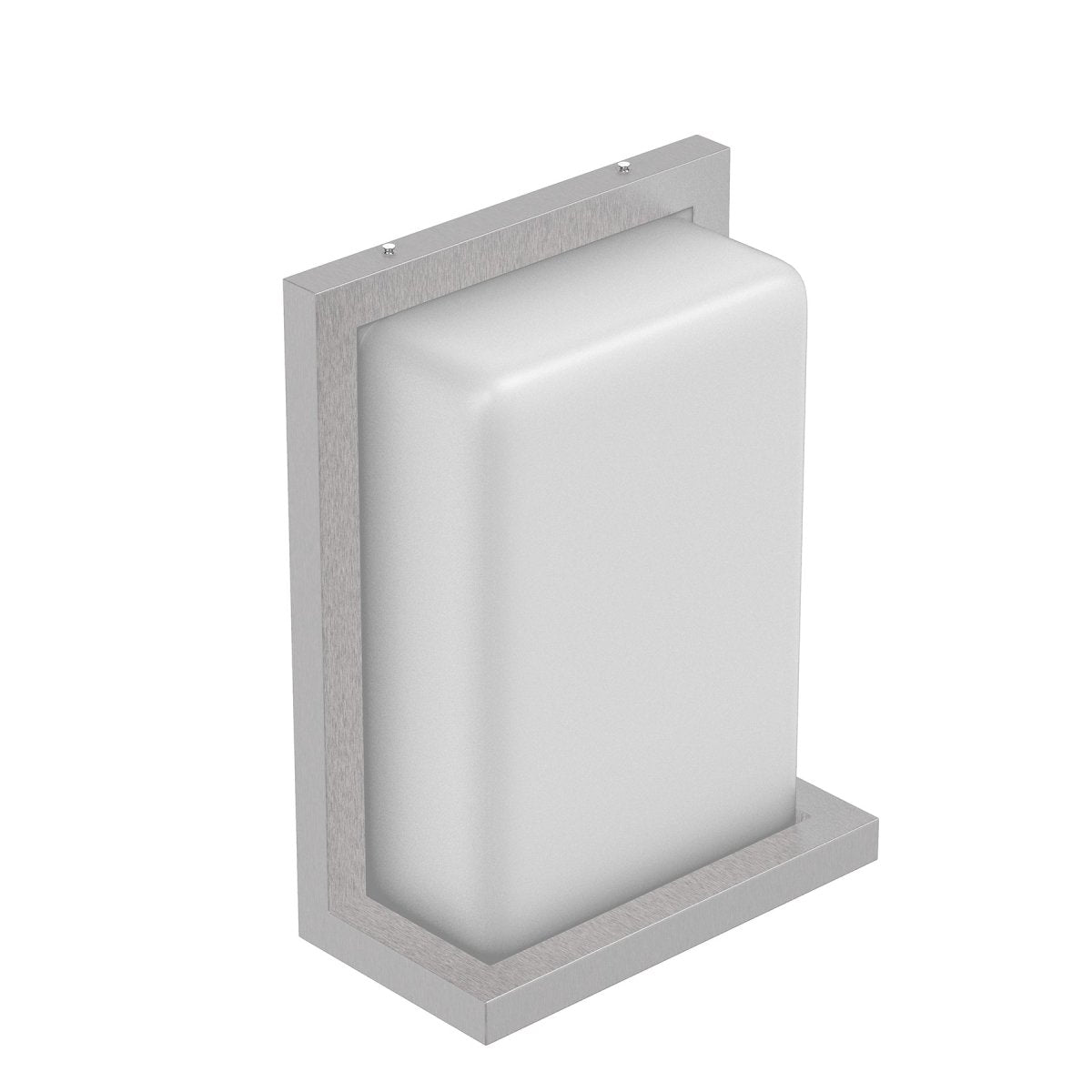 12W Rectangle Shape LED Outdoor Wall Sconce, Painted Silver Finish, White Acrylic Shade, ETL Listed - BUILDMYPLACE